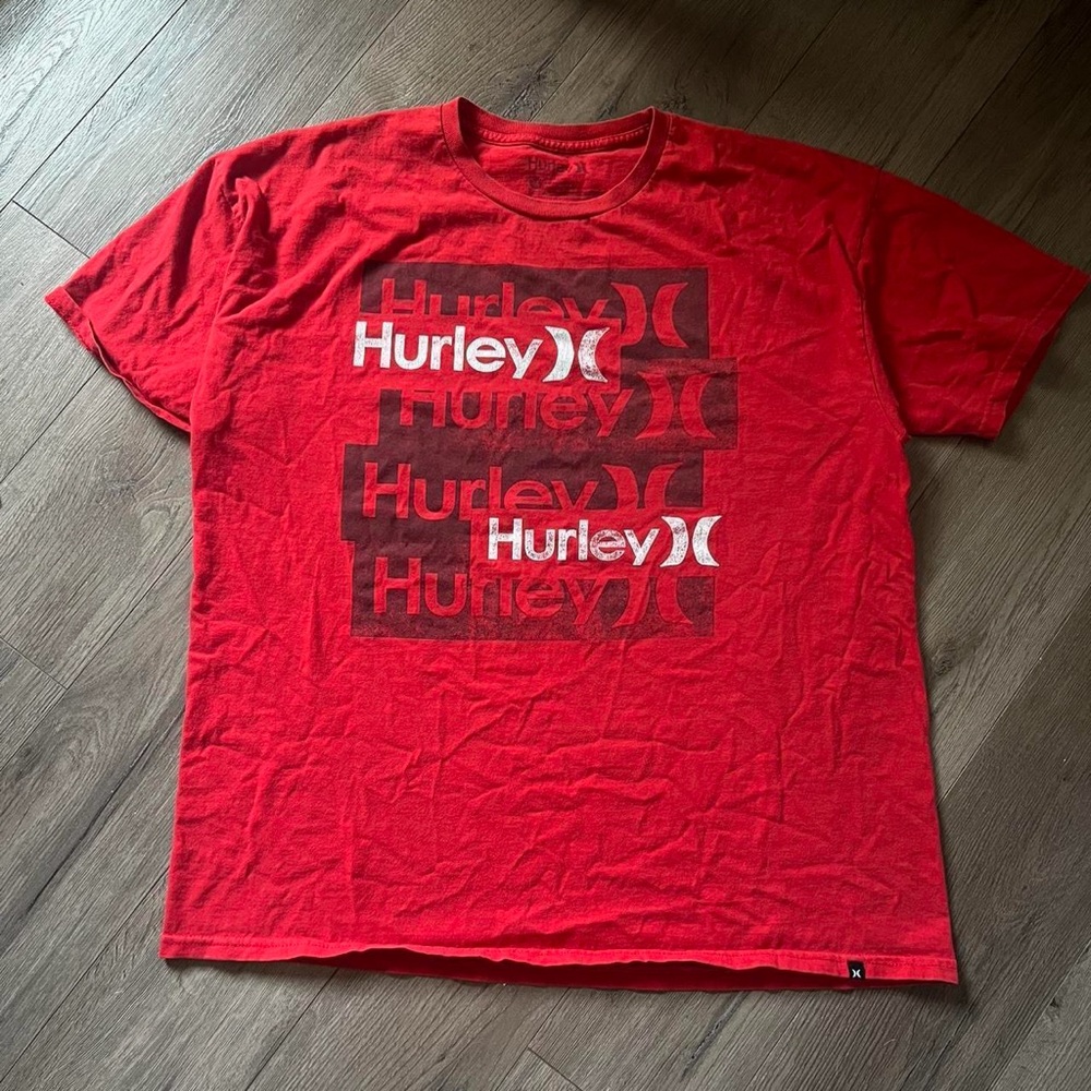 VINTAGE Y2K Hurley skate surf wear red tshirt BLINK 182
